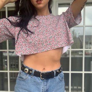 2 1990s flower crop tops